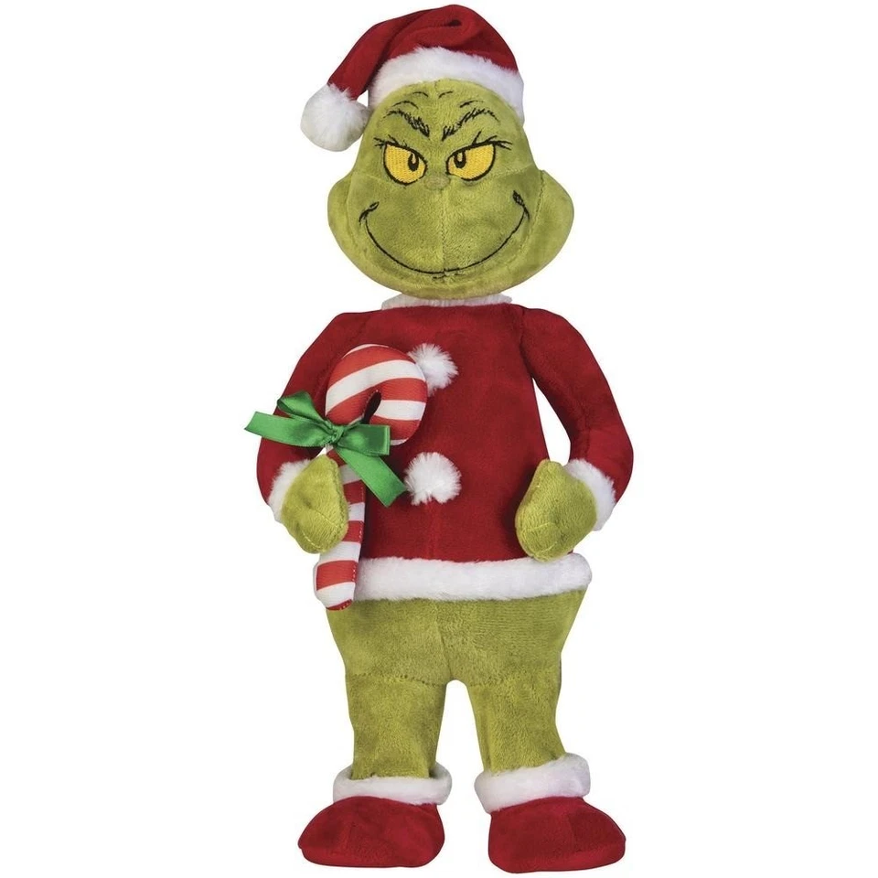 DR. SEUSS 12" Animated Dancing Musical Christmas Grinch w/ Candy Cane Holiday Decor Plush