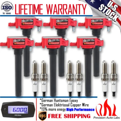 Paquete de bobinas de encendido y bujías de iridio para Chrysler Jeep Dodge Ram 3,6 L UF648 Foto 1 de 4