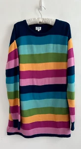 Maglione aquilone multicolore arcobaleno righe lunghe cotone biologico taglia L UK 16/18 - Foto 1 di 10