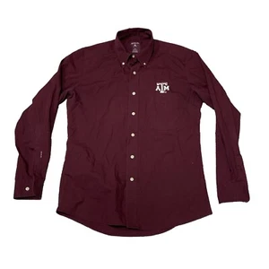 Antiqua Texas A&M Aggies Button Up Shirt Solid Burgundy Size M Medium Gig Em - Picture 1 of 6