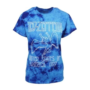 LED ZEPPELIN USA 1977 WOMENS TIE DYE T SHIRT - Picture 1 of 3