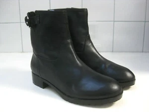 GAP BOOTS 5 LEATHER BIKER buckle pull on black real ankle BNWT£79 rock pixie - Picture 1 of 12