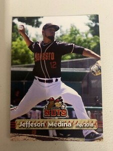 Jeffeson Medina Card 2018 Modesto Nuts Team Card
