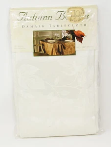 Brownstone Gallery Autumn Berries 60"x120" Oblong Tablecloth Ivory Damask NIP - Picture 1 of 4