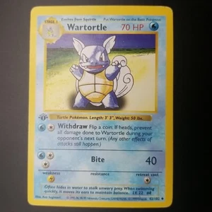 WARTORTLE 42/102 - 3D 1a Edición SIN SOMBRAS - Juego Básico - TARJETA DE POKEMON WOTC - LP - Imagen 1 de 24