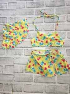 KOALA NIÑOS BEBÉS NIÑAS 24 MESES TRAJE DE BAÑO TRAJE DE BAÑO FLORAL CON SOMBRERO AMARILLO - Imagen 1 de 4