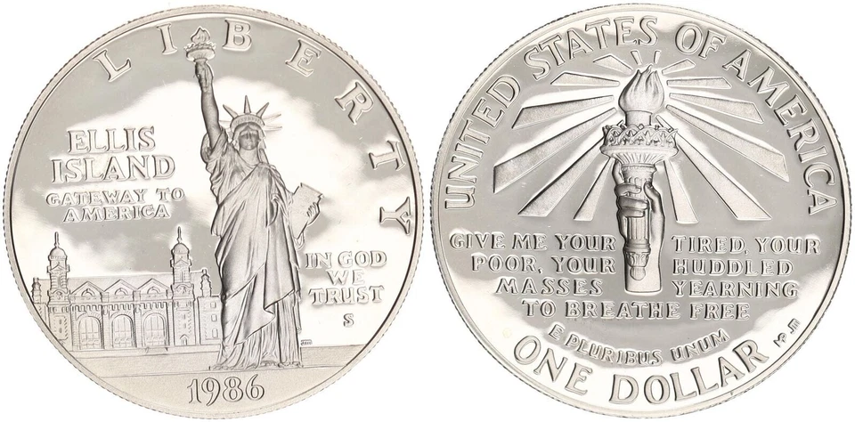 USA 1 DOLLARO Argento 1986 STATUA DELLA LIBERTÀ PP 127222 - Immagine 1 di 1
