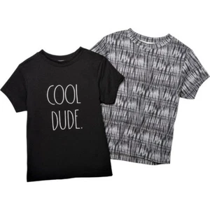 NWT Rae Dunn Boy's 2-Pack Cool Dude T-Shirts Cotton Short Sleeve Tee 4,5,6,6X/7 - Picture 1 of 4
