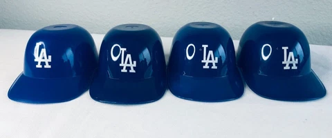 Los Angeles LA Dodgers Mini Baseball Ice Cream Sundae Cup Helmet Blue Lot Of 4 Cover