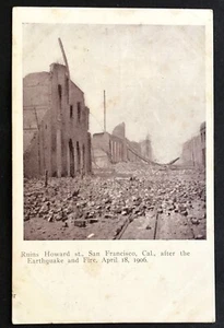 1906 Ruinas de Howard Street San Francisco Terremoto California A42 - Imagen 1 de 2