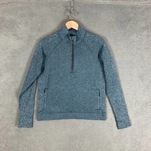 Lululemon Engineered Warmth 1/2 Zip Sweater Jacket Women's 10 Teal Merino - Picture 1 of 12