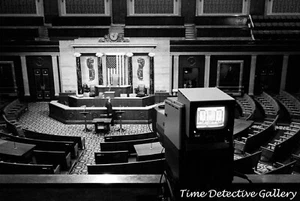 Cámara de televisión en Cámara de la Capital de Estados Unidos - 1979 - Impresión fotográfica vintage - Imagen 1 de 1