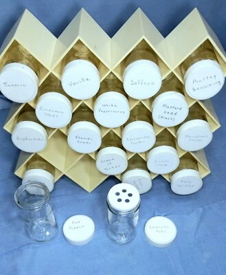 Vintage MCM Copco Lubge-Randel White Honeycomb Spice Rack 18 Jar Modern Holder - Image 1 of 3