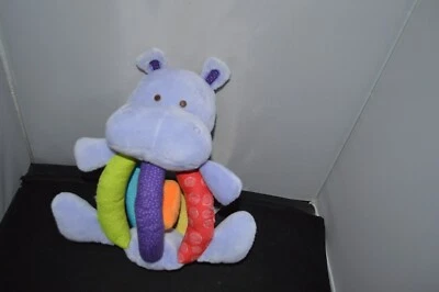 Earlyears brand baby toy plush vibrating purple hippo with orange star 9' B5 - Image 1 of 4