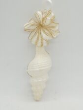 Conch Shell Ornament Iridescent Glittery Ribbon Maui 1999 Christmas Decor