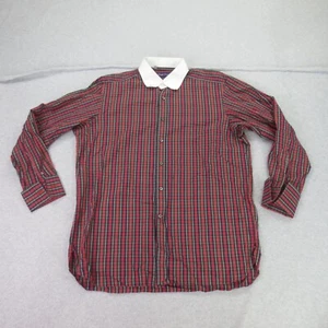 Purple Label Ralph Lauren Shirt Mens 16.5 Plaid Red Green French Cuff Italy - Picture 1 of 15