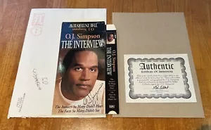 OJ Simpson Autogramm signed "The Interview" VHS Kassette Cover datiert Umschlag COA - Bild 1 von 8