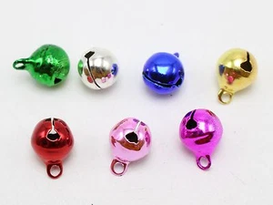 50 JINGLE BELLS~Christmas Mixed Colors~Beads Charms 10mm Decoration DIY Craft - Picture 1 of 7