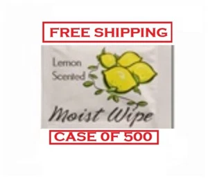Moist Towelettes Individually Wrapped Lemon-scented CASE OF 500 FREE SHIPPING - Picture 1 of 3