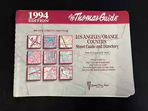 1994 THOMAS GUIDE MAP LOS ANGELES & ORANGE COUNTIES STREET GUIDE AND DIRECTORY - Picture 1 of 10