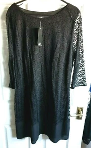F&F Tesco black lace trim dress Size 20 NWT - Picture 1 of 3