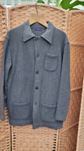 Mans Grey limeys long sleeved wool blend chore shirt jacket size large