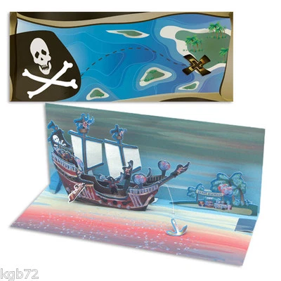 3D A053 Pirates Pop Up Card Panoramic Greeting Card by Up With Paper Panoramics  - Image 1 of 3