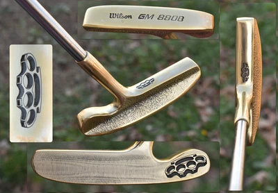 Impresionante Putter Hoja Wilson GM 880B Dorado / Nudillos B Fresados Grabados / Derecha 35" Foto 1 de 4
