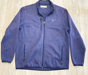 Donald Ross Jacket Large Blue Fleece Full Zip Sweater Southern Hills Golf - Picture 1 of 6