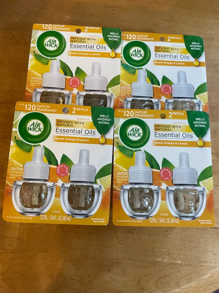 AIR WICK 4 - 2pk Airwick Plug In Scented Oils Refills Sweet Orange & Lemon Scent