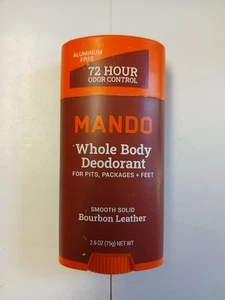 Mando Whole Body Deodorant  Smooth Solid  Bourbon Leather 2.6 Oz - Picture 1 of 4