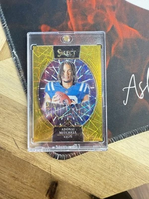 2024 Panini Select - Neon Icons Adonai Mitchell #9 Silver Prizm (RC) #/10 - Image 1 of 2