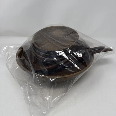 Juego de tazones para servir pan de frutas ensalada de madera de teca de colección 7 piezas utensilios de forma orgánica Foto 1 de 4