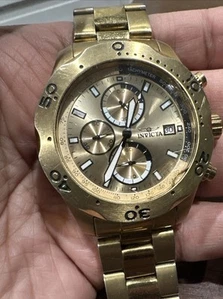 Working Invicta 45mm Specialty Chronograph Steel Gold-Tone Quartz Mens Watch - Picture 1 of 12