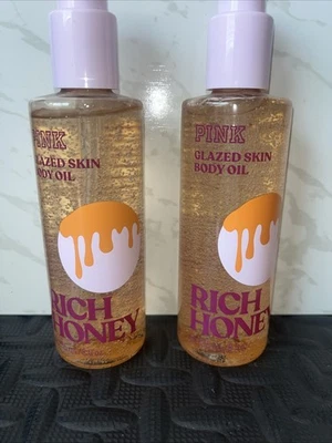 2 NEW Victoria's Secret PINK Rich Honey Oil Nourishing Body Oil Pure Honey 8 oz - Image 1 of 2