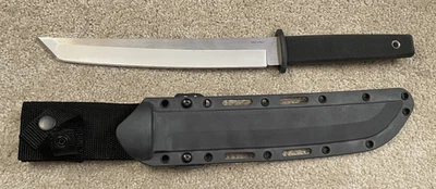 Faca Tanto rara vintage aço frio Oyabun lâmina fixa feita no Japão + bainha - Imagem 1 de 4