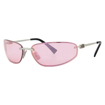 Gafas de sol Miu Miu rosa espejo lila envolventes para damas MU A50S 1BC70J 68 Foto 1 de 4