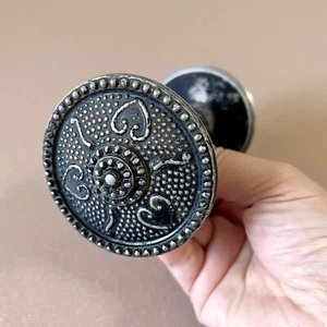 Perilla de puerta de metal soviética retro - Manija de tracción negra vintage decoración URSS acento para el hogar - Imagen 1 de 7