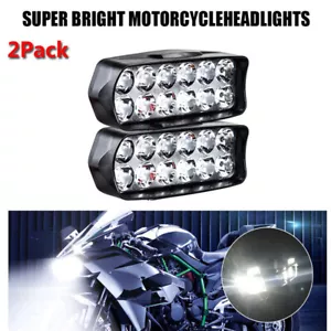 2Pcs Motorcycle 12 LED External Headlight Spot Light Fog Driving Lamp Universal - Bild 1 von 12