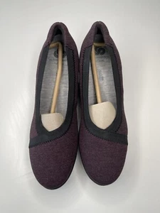 CLARKS Cloud Steppers Caddell Dash WedgeSlip On Comfort Purple Womens Size 6M - Picture 1 of 5