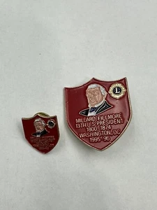 Prendedor Millard Fillmore 13º Presidente de los Estados Unidos Club de Leones 1995-1996 con prendedor de prestigio - Imagen 1 de 3