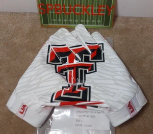 UA UNDER ARMOUR F8 NCAA TEXAS TECH RED RAIDERS RECEIVER FOOTBALL GLOVES 1375990 - Picture 1 of 2