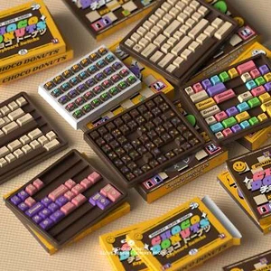 GUANTE x Domikey Choco Donuts Keycaps R2 alfombrilla de ratón novedad artesanal ABS doble disparo - Imagen 1 de 8