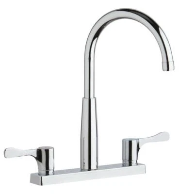 Elkay LKD2423BHC Food Service 13" Deck Mount Flexible Spout Double Handle Faucet - Image 1 of 4