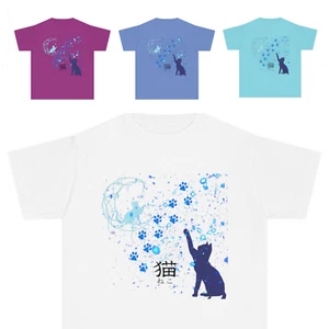 Japanese Kanji Cat Neko, Cute Cat Shirt, Kids T-Shirt, Animal Lover - Picture 1 of 13