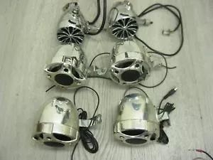 Misc Chrome Motorcycle Speakers for Parts Untested Some Wiring -6pcs - Picture 1 of 18