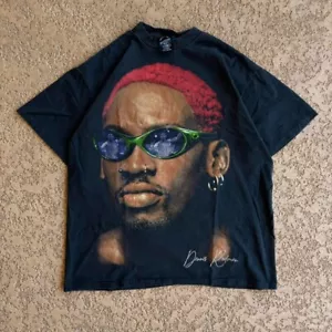 Remake Dennis Rodman short sleeve black color classic shirt KV30047 - Picture 1 of 2