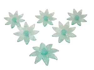 (33741) LOTE 10 ADORNOS PLASTICO FLOR AZUL - Imagen 1 de 1