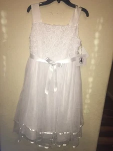 NWT $72 Girls Marmelleta Special Occasion White Party Dress Size 14 - Picture 1 of 8