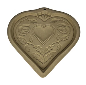 BROWN BAG Cookie Art Mold BRIAR ROSE HEART Shaped 1997 Vintage - Imagen 1 de 4